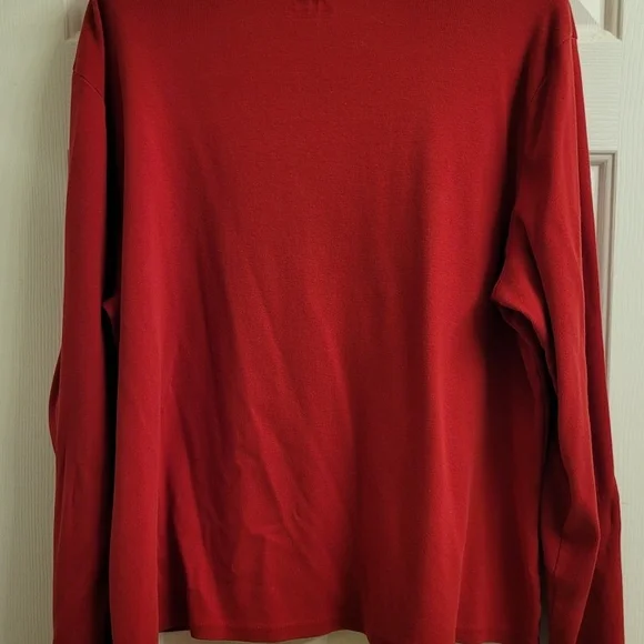 Women's Red V-Neck Long Sleeved Top XXL - Picture 2 of 6